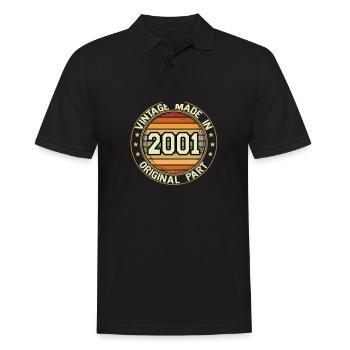 Vintage Made In 2001 Original Part Birthday 2001 - Men's Polo Shirt - black - Front - Kai (181cm)