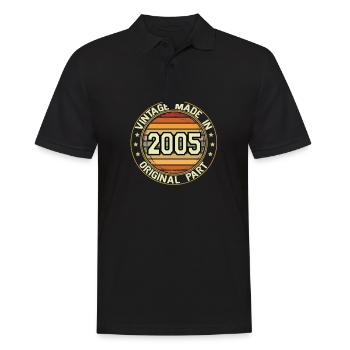 Vintage Made In 2005 Original Part Geburtstag 2005 - Männer Poloshirt - Schwarz - Vorne - Kai (181cm)