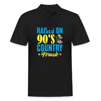 Raised On 90's Country Music Cowboy - Men's Polo Shirt - black - Front - Kai (181cm)