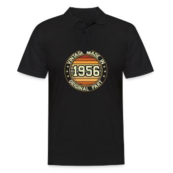 Vintage Made In 1956 Original Part Geburtstag 1956 - Männer Poloshirt - Schwarz - Vorne - Kai (181cm)
