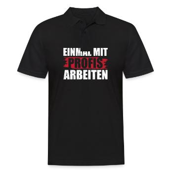 Einmal Mit Professionis Arbeiten - Männer Poloshirt - Schwarz - Vorne - Kai (181cm)