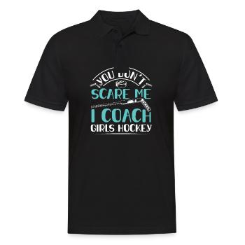 You Dont Scare Me I Coach Girls Hockey Funny Coach - Männer Poloshirt - Schwarz - Vorne - Kai (181cm)