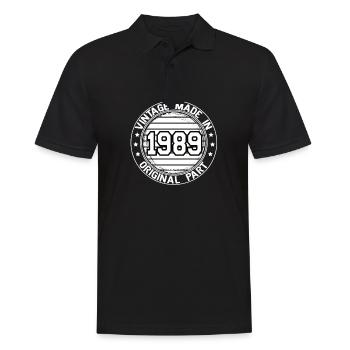 Vintage Made In 1989 Original Part Birthday 1989 - Men's Polo Shirt - black - Front - Kai (181cm)