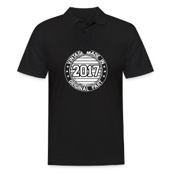 Vintage Made In 2017 Original Part Birthday 2017 - Men's Polo Shirt - black - Front - Kai (181cm)