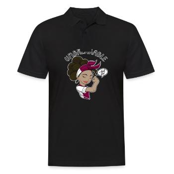 Arab Girl Unbreakable I Arab Heritage I Qatar Flag - Männer Poloshirt - Schwarz - Vorne - Kai (181cm)