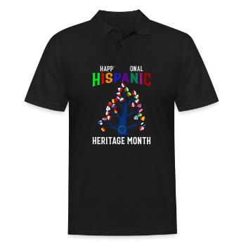 Happy National Hispanic Heritage Month - Latina Fl - Männer Poloshirt - Schwarz - Vorne - Kai (181cm)