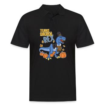 Turkey Saurus Rex I TRex Pilgrim Hat I Dinosaur - Men's Polo Shirt - black - Front - Kai (181cm)