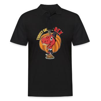 Turkey Saurus Rex I TRex Pilgrim Hat I Dinosaur - Men's Polo Shirt - black - Front - Kai (181cm)