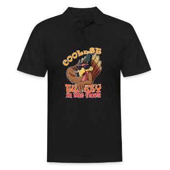 La dinde la plus cool du troupeau Je joyeux Thanksgiving - Polo Homme - noir - Devant - Kai (181cm)