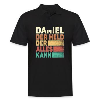 Daniel Name Geschenk - Männer Poloshirt - Schwarz - Vorne - Kai (181cm)