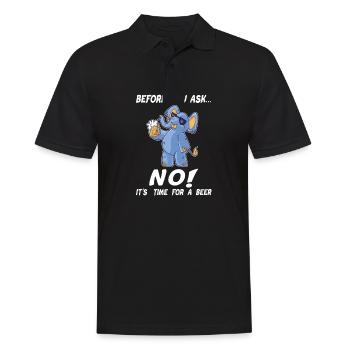 Before You Ask... NO! Durstiger blauer Elefephant - Männer Poloshirt - Schwarz - Vorne - Kai (181cm)