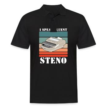 Court Reporter Vintage Stenographer Art - Men's Polo Shirt - black - Front - Kai (181cm)