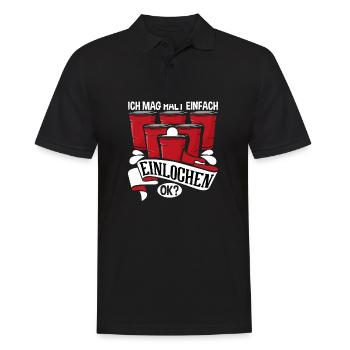 Bierpong Beerpong Trinkspiel Bier Pong - Männer Poloshirt - Schwarz - Vorne - Kai (181cm)