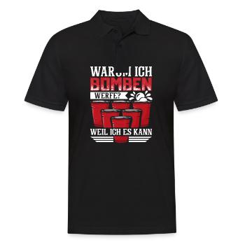 Bierpong Bier Pong Beerpong Beer Pong Trinkspiel - Männer Poloshirt - Schwarz - Vorne - Kai (181cm)