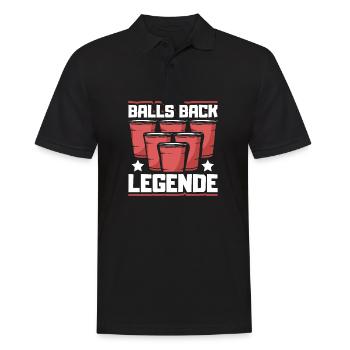 Bierpong Beerpong Trinkspiel Bier Pong - Männer Poloshirt - Schwarz - Vorne - Kai (181cm)