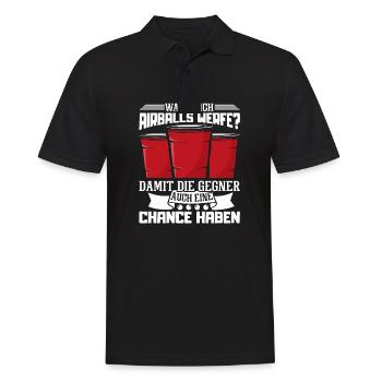 Bierpong Beerpong Trinkspiel Bier Pong - Männer Poloshirt - Schwarz - Vorne - Kai (181cm)