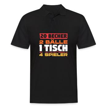 Bierpong Beerpong Trinkspiel Bier Pong - Männer Poloshirt - Schwarz - Vorne - Kai (181cm)