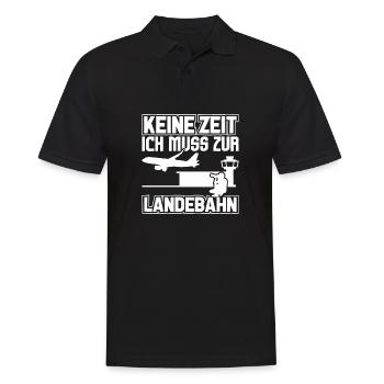 Planespotter Flugzeug Planespotting Flughafen - Männer Poloshirt - Schwarz - Vorne - Kai (181cm)