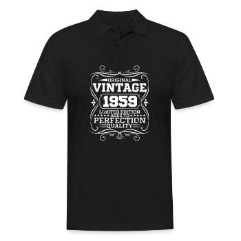 Vintage 1959 Original Limited Edition - Männer Poloshirt - Schwarz - Vorne - Kai (181cm)