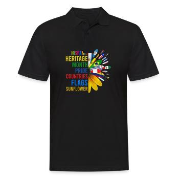 Hispanic Heritage Month Pride Countries Flags Sunf - Männer Poloshirt - Schwarz - Vorne - Kai (181cm)