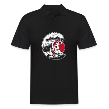 KOI WAVE - Männer Poloshirt - Schwarz - Vorne - Kai (181cm)