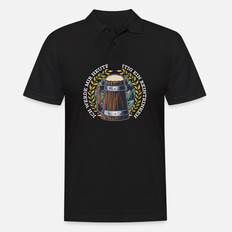 Saufen Bier JGA - Männer Poloshirt - Schwarz