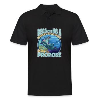 Devenir un futur biologiste marin est ma proposition - Polo Homme - noir - Devant - Kai (181cm)