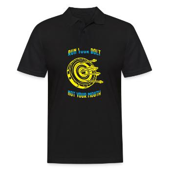 Lustiger Sportschützen Schützen Spruch - Männer Poloshirt - Schwarz - Vorne - Kai (181cm)