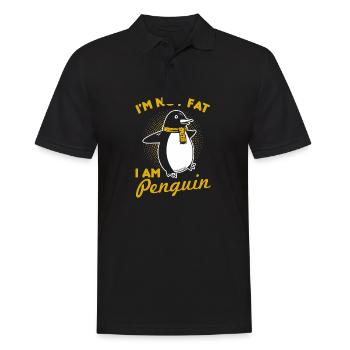 Fettpinguin - Männer Poloshirt - Schwarz - Vorne - Kai (181cm)