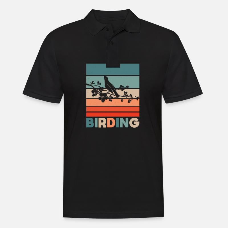 Nur Vogel - Männer Poloshirt - Schwarz