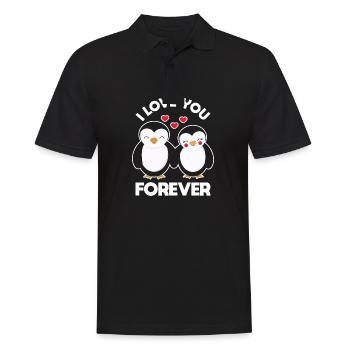 Für immer Pinguin - Männer Poloshirt - Schwarz - Vorne - Kai (181cm)