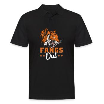 Nur Fangs - Männer Poloshirt - Schwarz - Vorne - Kai (181cm)