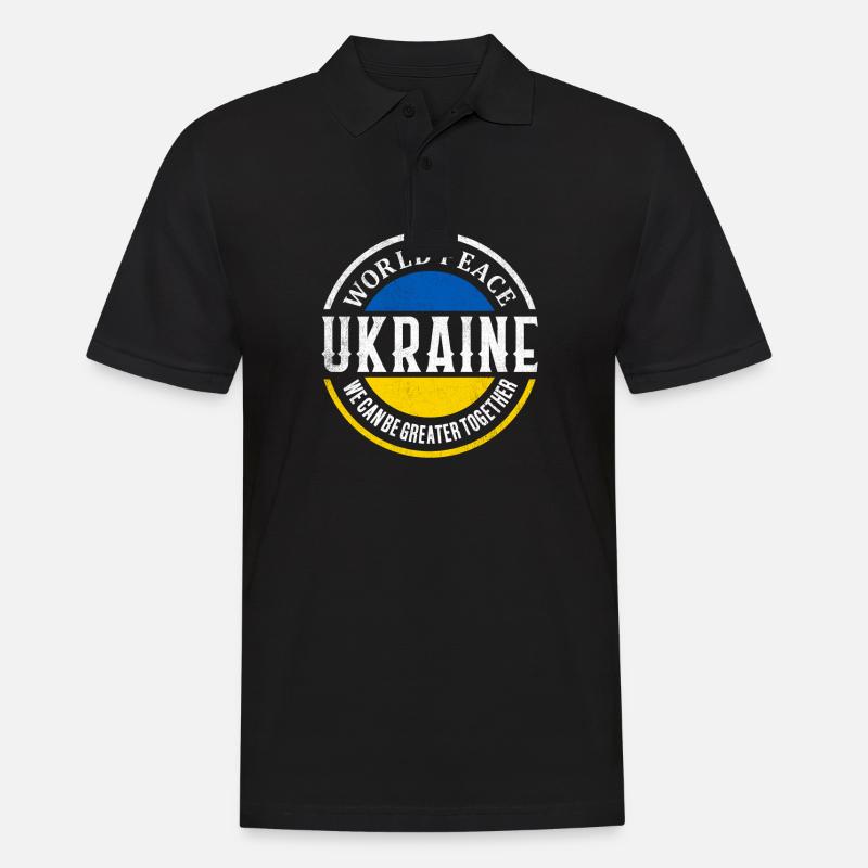 Ukraine Frieden - Männer Poloshirt - Schwarz