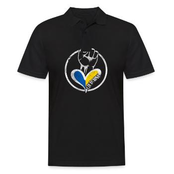 Peace Ukraine Love Gift Idea - Men's Polo Shirt - black - Front - Kai (181cm)