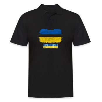 Ukraine War - Men's Polo Shirt - black - Front - Kai (181cm)