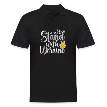 I Stand With Ukraine - Männer Poloshirt - Schwarz - Vorne - Kai (181cm)