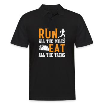 Run All The Miles Eat All The Tacos - Marathon Run - Männer Poloshirt - Schwarz - Vorne - Kai (181cm)