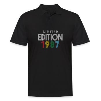 Limited Edition 1987 - Männer Poloshirt - Schwarz - Vorne - Kai (181cm)