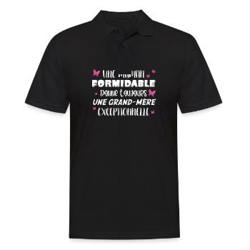 Une Maman Formidable Donne Toujours Une - Polo Homme - noir - Devant - Kai (181cm)