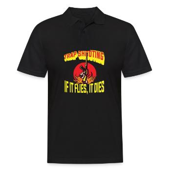Lustiger Tontaubenschießen Spruch und - Männer Poloshirt - Schwarz - Vorne - Kai (181cm)