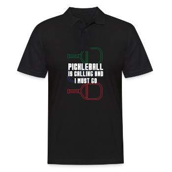 Outdoor Gartenspiel Lustiges Pickleball Design mit - Männer Poloshirt - Schwarz - Vorne - Kai (181cm)
