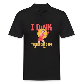 Outdoor Gartenspiel Lustiges Pickleball Design mit - Männer Poloshirt - Schwarz - Vorne - Kai (181cm)