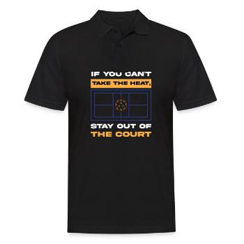 Outdoor Gartenspiel Lustiges Pickleball Design mit - Männer Poloshirt - Schwarz - Vorne - Kai (181cm)
