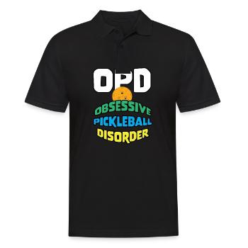 Outdoor Gartenspiel Lustiges Pickleball Design mit - Männer Poloshirt - Schwarz - Vorne - Kai (181cm)