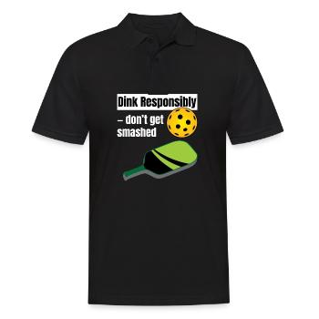 Outdoor Gartenspiel Lustiges Pickleball Design mit - Männer Poloshirt - Schwarz - Vorne - Kai (181cm)