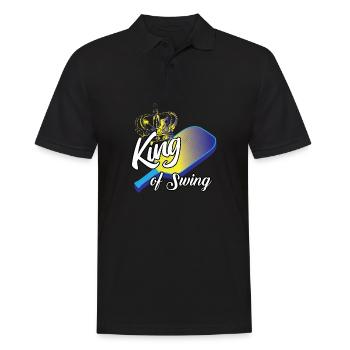 Outdoor Gartenspiel Lustiges Pickleball Design mit - Männer Poloshirt - Schwarz - Vorne - Kai (181cm)
