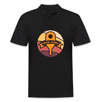 Outdoor Gartenspiel Lustiges Pickleball Design mit - Männer Poloshirt - Schwarz - Vorne - Kai (181cm)