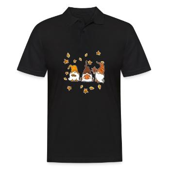 Gnomes I Citrouille I Automne Thanksgiving - Polo Homme - noir - Devant - Kai (181cm)