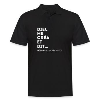 Dieu Me Créa Et Dit Démerdez-vous Avec! Égoïste - Polo Homme - noir - Devant - Kai (181cm)