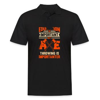 Education Is Important Axe Throwing Is Importanter - Männer Poloshirt - Schwarz - Vorne - Kai (181cm)